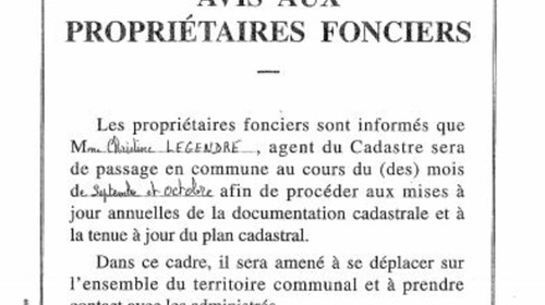 Avis aux propriétaires fonciers