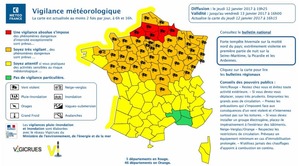 Alerte ORANGE : Vents violents et risque de neige